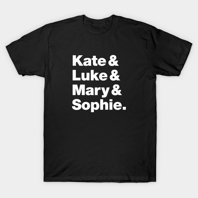 Batwoman Character Names - Kate Kane, Luke Fox, Mary Hamilton & Sophie Moore T-Shirt by viking_elf